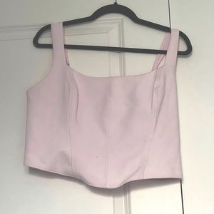 NWOT XL Abercrombie poplin corset top in light pink